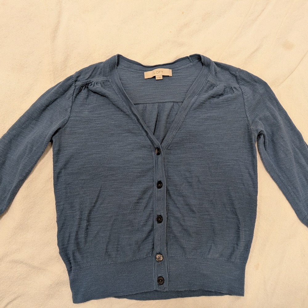 LOFT Women's Slate Blue Cardigan